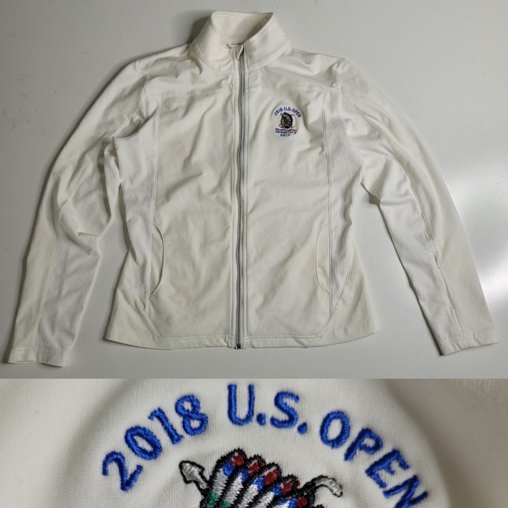 2018 US OPEN SHINNECOCK HILLS TENNIS TECH WHITE SOUVENIR JACKET M MEDIUM